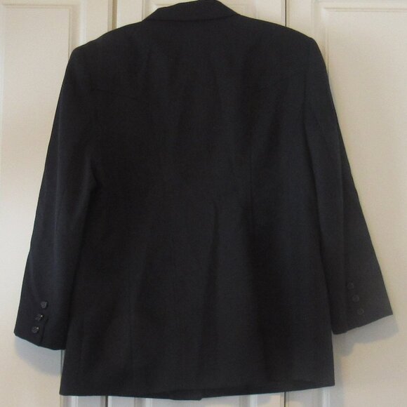Vintage Conrad C Ladies Black Blazer, 100% Wool, 4 Button Front, Size 16 P117 - Picture 4 of 6